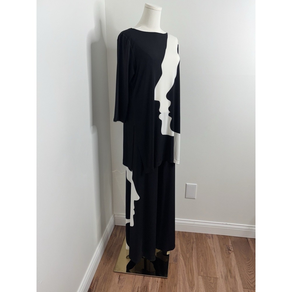 NWT Eva Varro "Profiles" Face Silhouette Tunic & Wide Leg Pant Co-ord Set Sz L